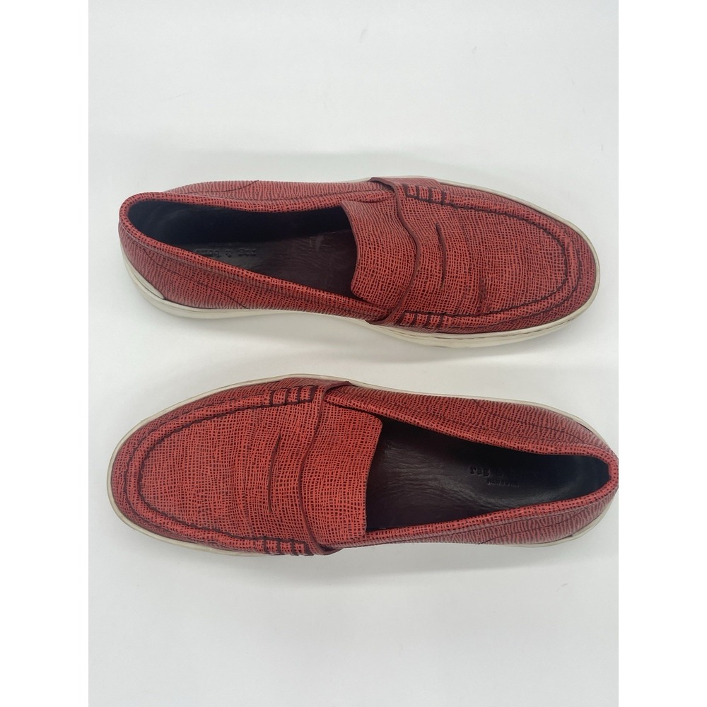 Rag & Bone Colby Red Leather Penny Loafers Women's Size 7 Slip On Shoes Casual